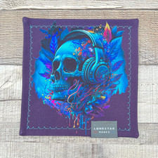 Skull With Headphones Microfiber EDC Hank Everyday Carry Lens Cleaning Cloth