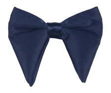 Mens Oversized Satin Silk Bow Tie Solid Color Formal Tuxedo Big B- Navy Blue