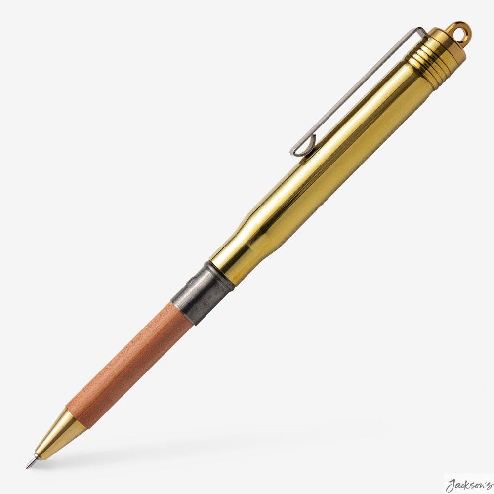 Traveler's Company Solid Brass Ballpoint Pen With Cap Extender Made In Japan