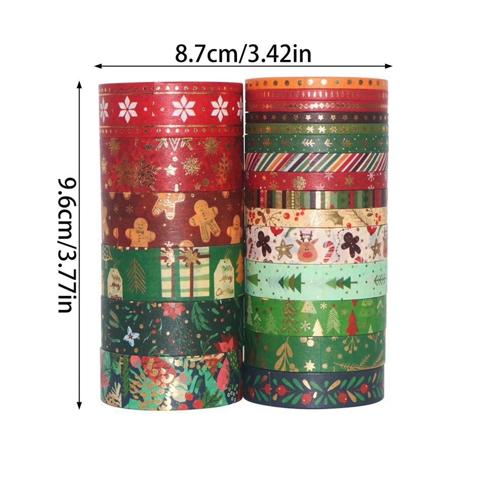 Juego de 21 rollos de cinta Washi de Navidad envoltura de regalo de Navidad álbumes de recortes cinta hágalo usted mismo Foto 2 de 4