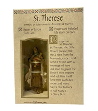 St. Therese of Lisieux Figurine Resin Saint Sculpture 3.5" New Boxed by Roman