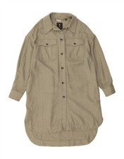 TED BAKER Womens Shirt Dress Size 3 Medium Khaki Acrylic AP01