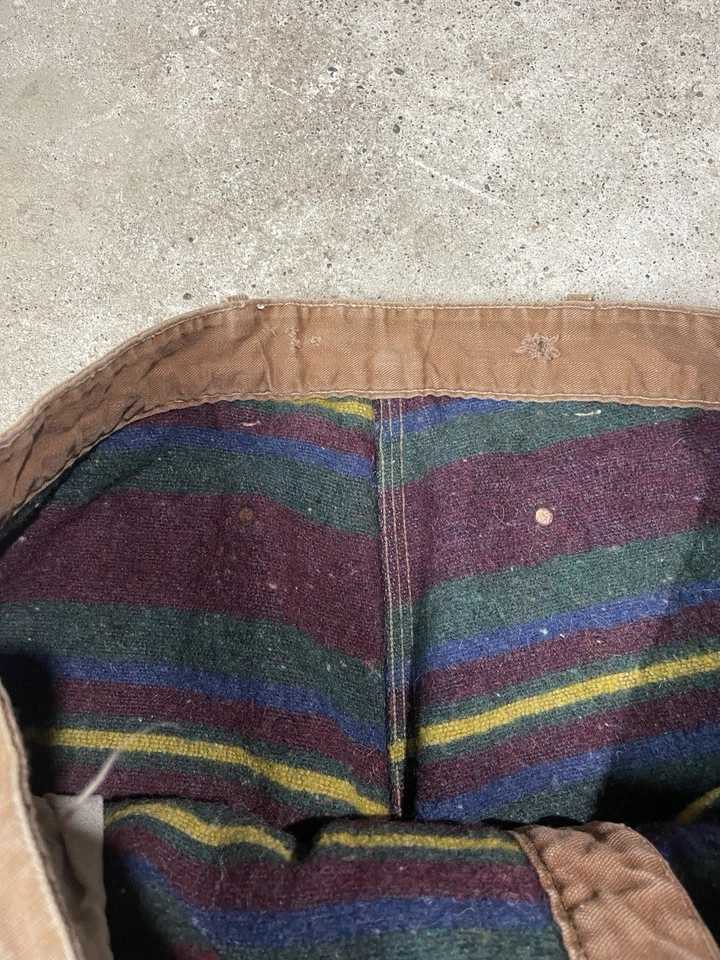 Vintage Carhartt Troy Blanket Wool Lined Headlight Finck Union Brown Pants 35x26 - Image 4 of 4