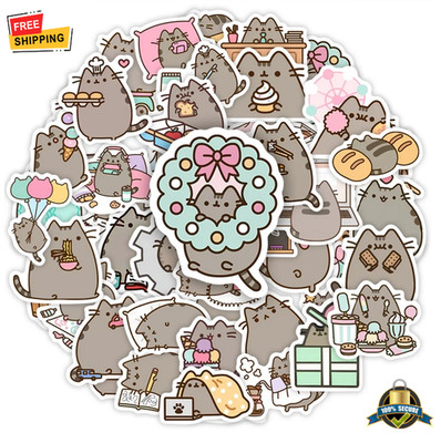 50pcs Cute Kawaii Chubby Cat Stickers Waterproof Decals for Kids DIY Gift