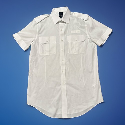 Brooks Brothers Shirt Men's 16 White United Pilot Uniform Button Up NWOT