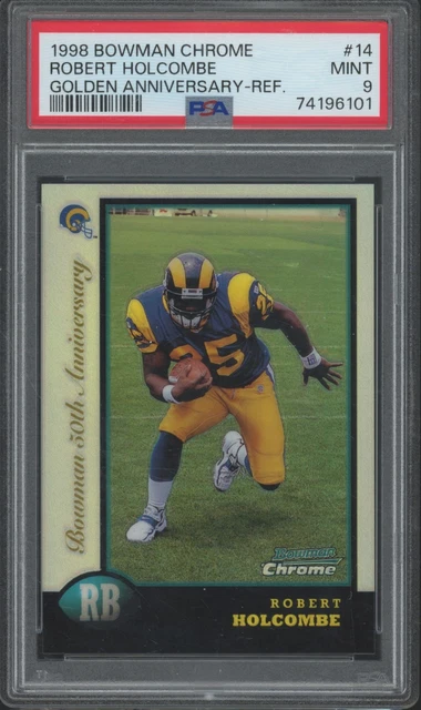 1998 Bowman Chrome Golden Anniversary Refractor Robert Holcombe 2/5 Mint PSA 9