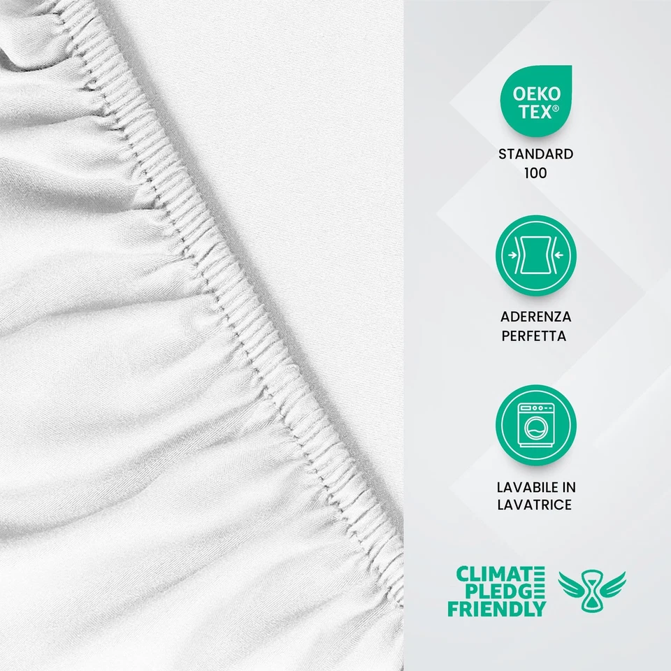 Utopia Bedding Lenzuolo con Angoli Due Piazze Matrimoniale 160x200cm Bianco - Immagine 3 di 4