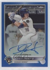 2022 Topps Chrome Rookie Blue Refractor 40/150 Jakson Reetz #RA-JRE Auto h7i
