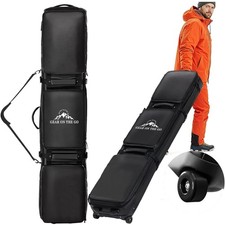 Wheeled Ski Bag for Air Travel - Extendable 155-185CM Waterproof Padded Rolli...