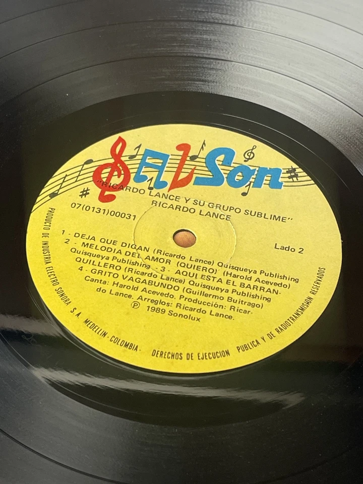 Ricardo Lance Y Su Grupo Sublime - Grito Vagabundo Salsa Salson 1989 - Image 4 of 4