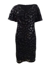 Calvin Klein Women's Sequined Embossed Velvet Dress