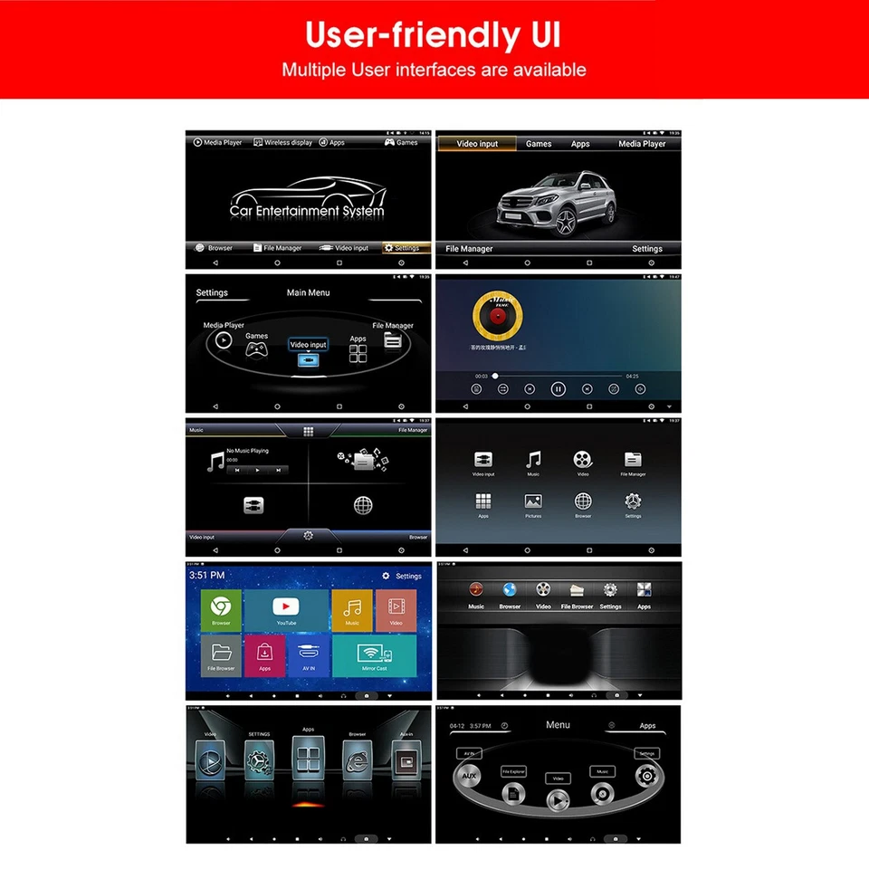 2+16GB 10.1 inch Android Car Headrest Monitor Rear HDMI WIFI USB DVD Player - Bild 4 von 4