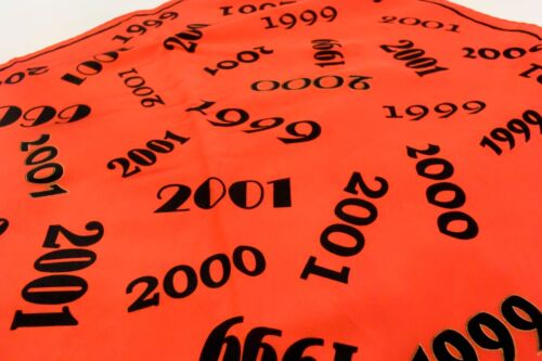 Vintage Echo Silk Scarf Square Y2K Womens 20x20 Millennium 90s 00s Graphic - Picture 8 of 10
