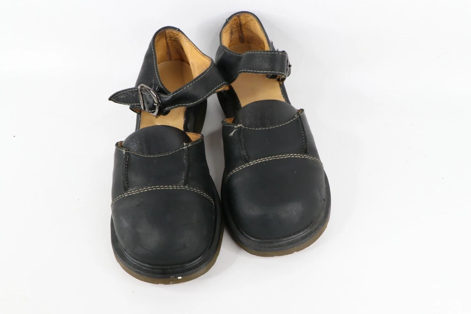 Sandalias de cuero con plataforma gruesa EDM góticas 8 negras vintage años 90 Dr Martens para mujer Foto 2 de 4