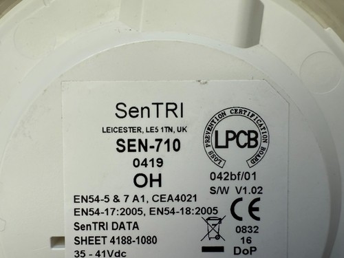 £30 + IVA (UK) - Gent SMS Sentri SEN-710 Rilevatore di calore ottico - Foto 2 di 2