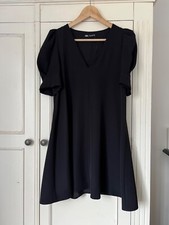 Zara puff sleeve black mini dress sz S