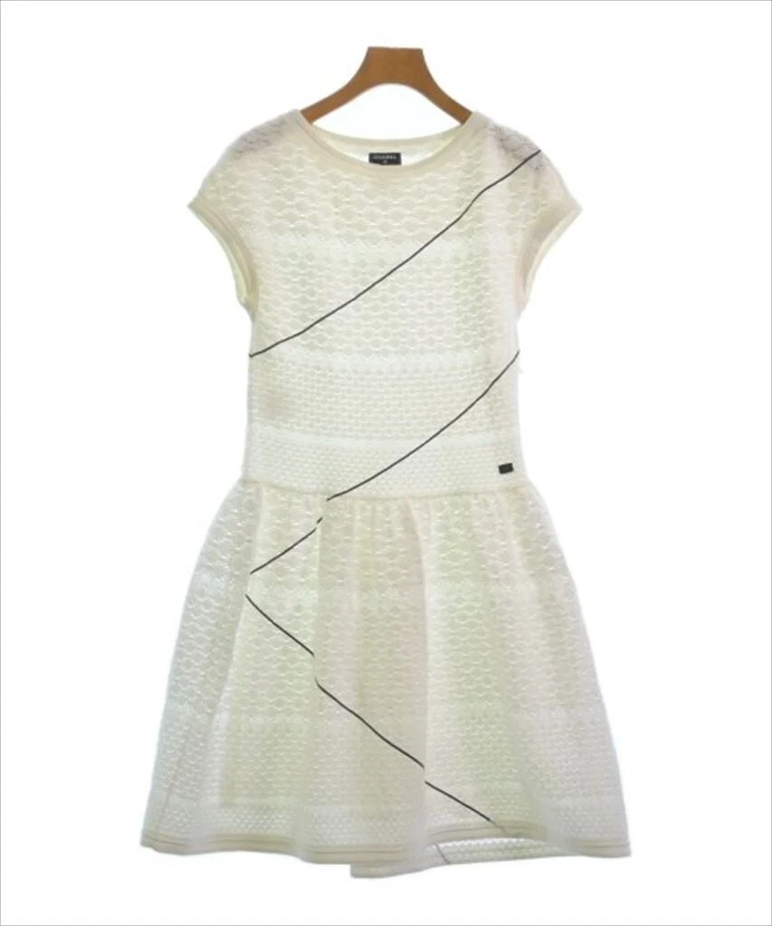 Abito CHANEL donna taglia 36 bianco COCO MARK placcato rayon nylon logo