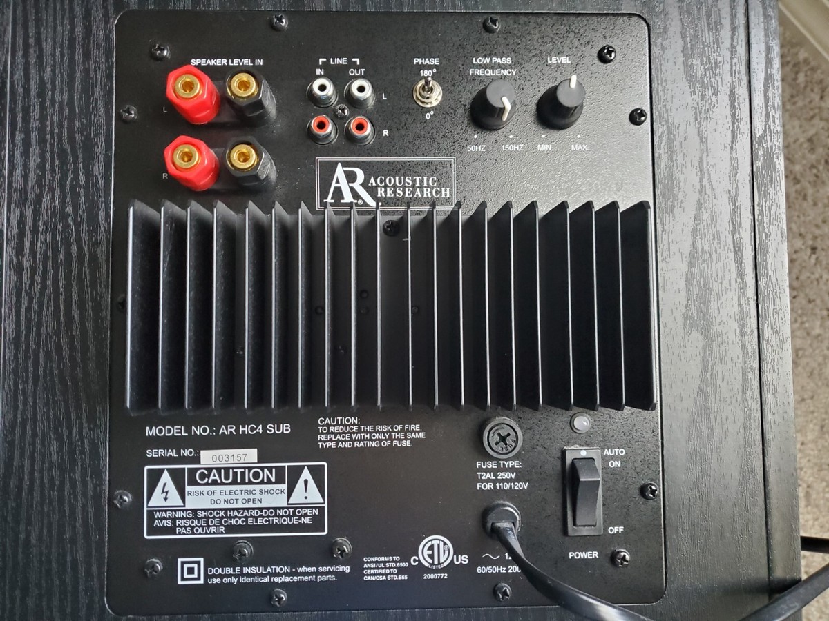 Acoustic Research AR HC4 SUB Cosmetically Great Amp POPS