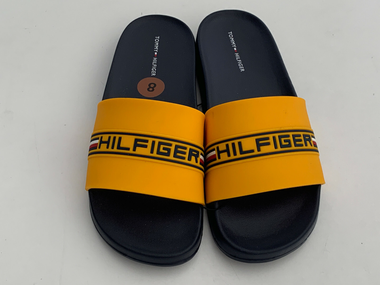 tommy hilfiger yellow slides