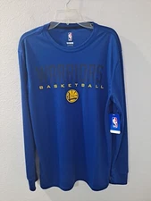 NBA UNK Golden State Warriors Men Blue Performance Long Sleeve Shirt Large NWT
