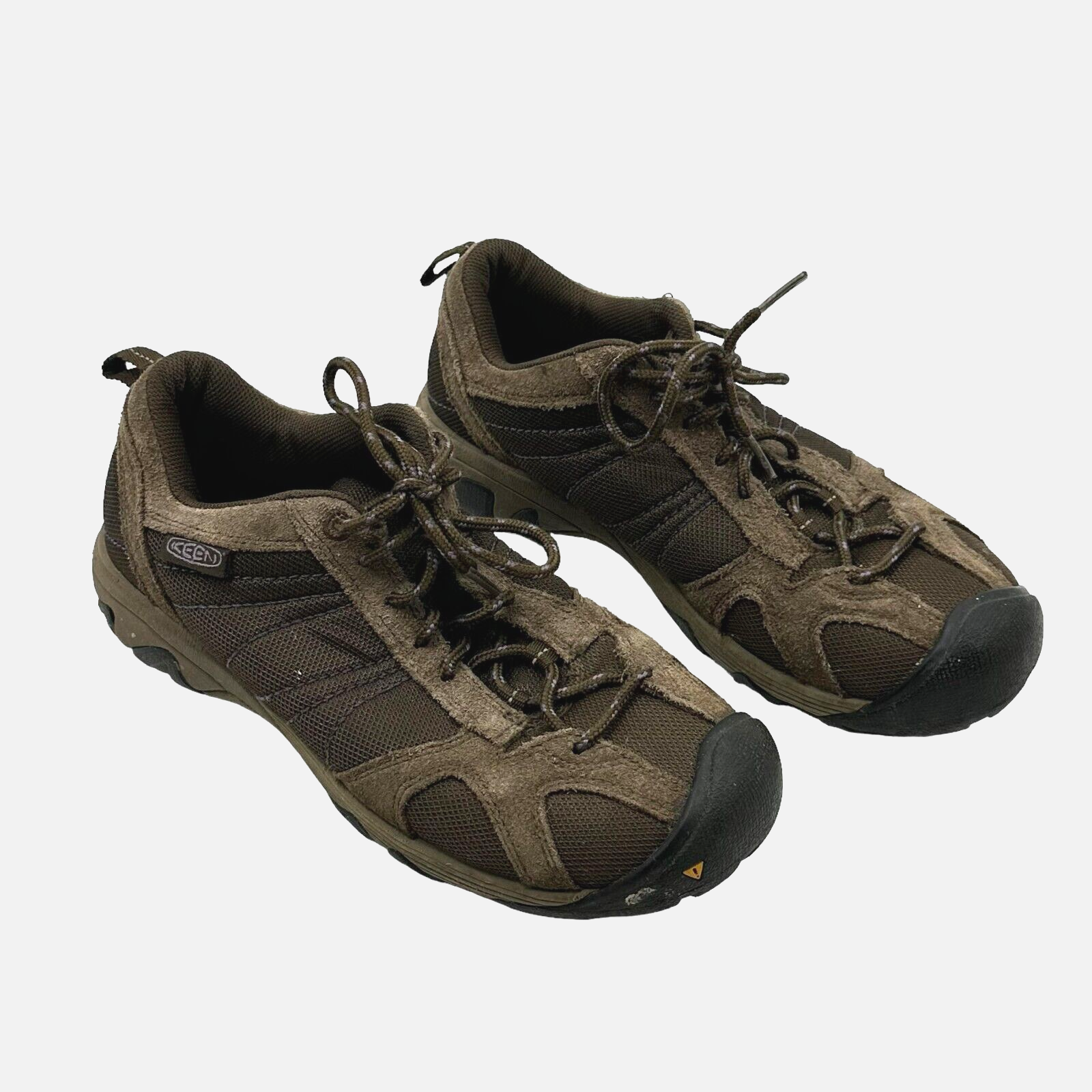 KEEN Scarpe da trekking da donna marroni con lacci taglia 9 solette