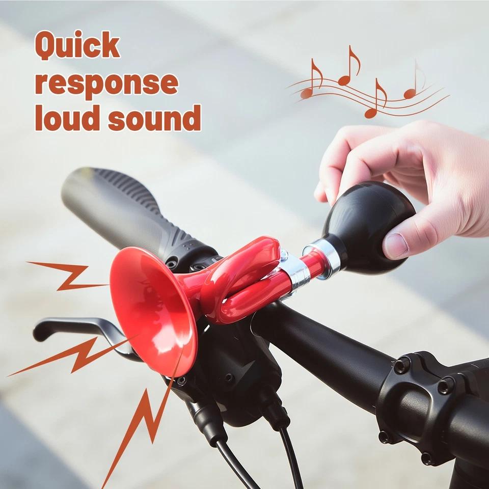 Vintage Red Bicycle Horn – Loud Bugle for Motorcycles, and Bike Handlebars - Image 4 of 4