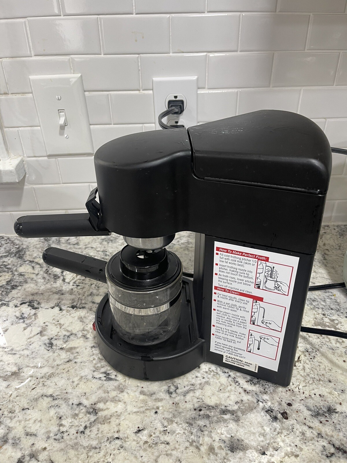 Krups Espresso Bravo Cappuccino Latte Maker Machine Black Model 871