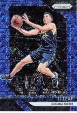2018-19 Panini Prizm #124 TJ Leaf Fast Break Blue Disco #/175 Pacers