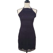 NWOT! BB Dakota Black Halter Geo Lace Dress Sample
