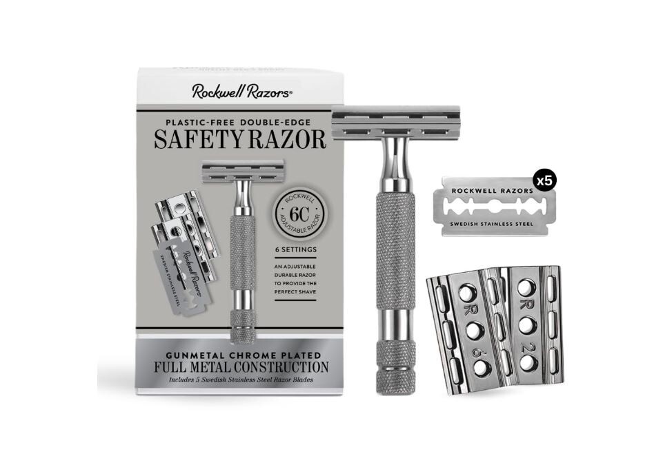 Rockwell 6C Double-Edge Safety Razor Gunmetal Chrome 6 Adjustable
