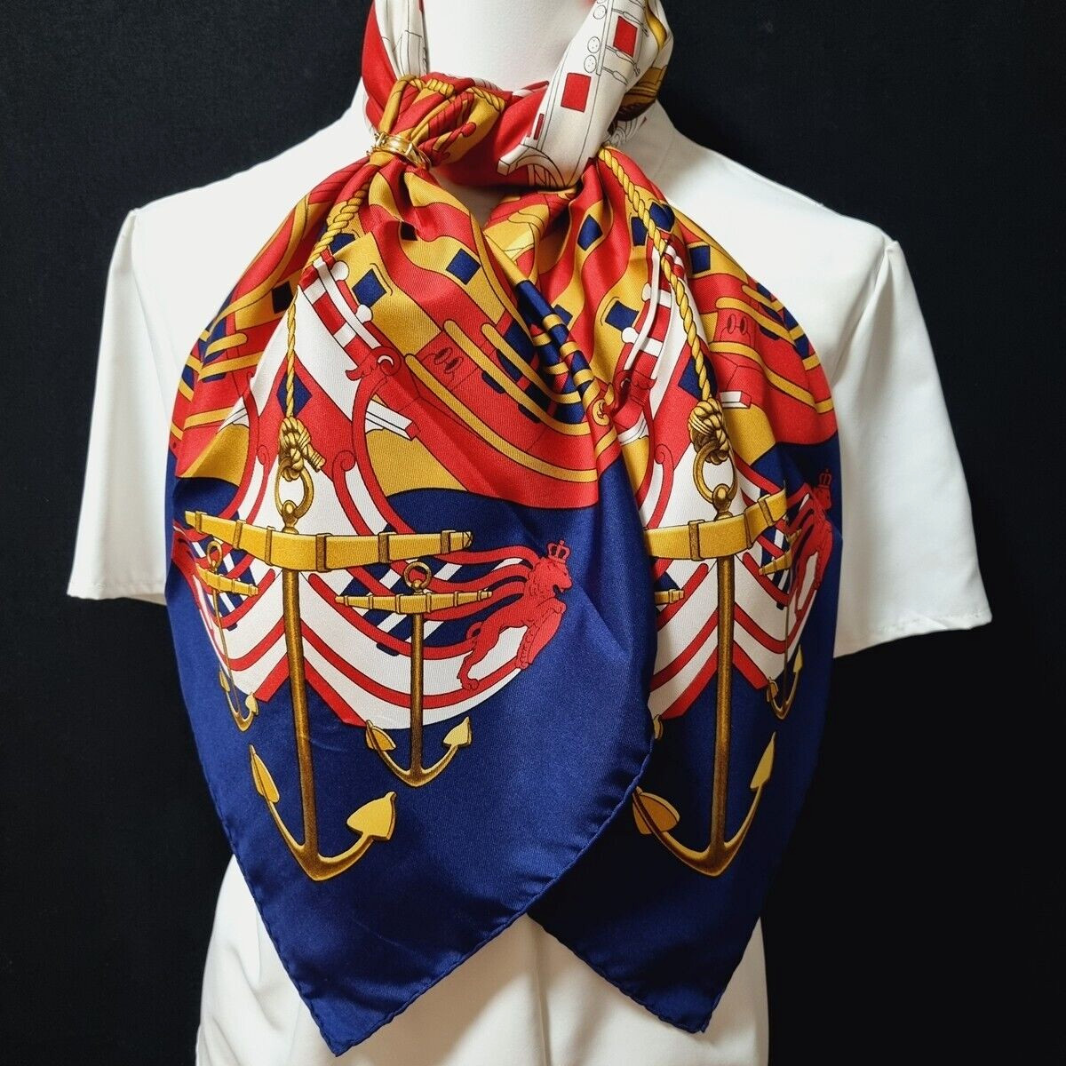 vintage HERMES PROUES scarf　プロテウス　カレ90 Vintage Hermès Hermes Proues 90cm Square Silk Scarf Rare | eBay