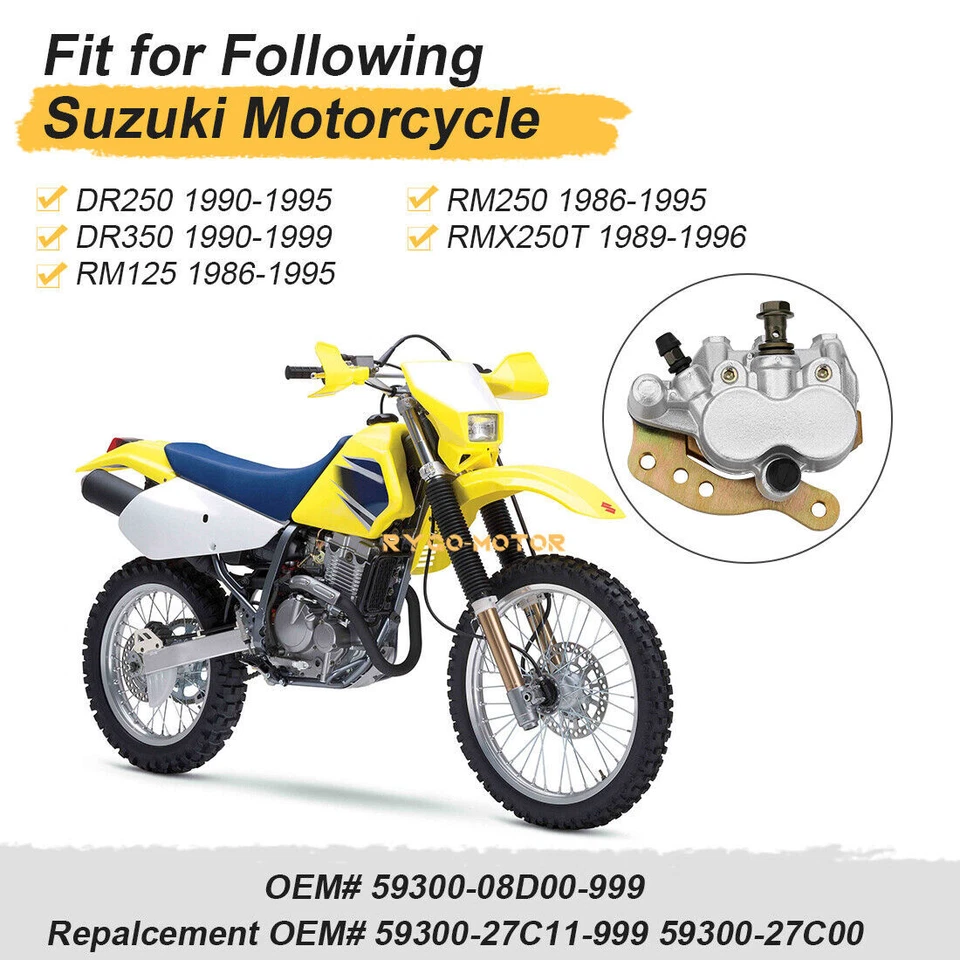 Front Brake Caliper W/Pads for Suzuki RM125 RM250 1986-1995 RMX250T 1989-1996 - Image 4 of 4