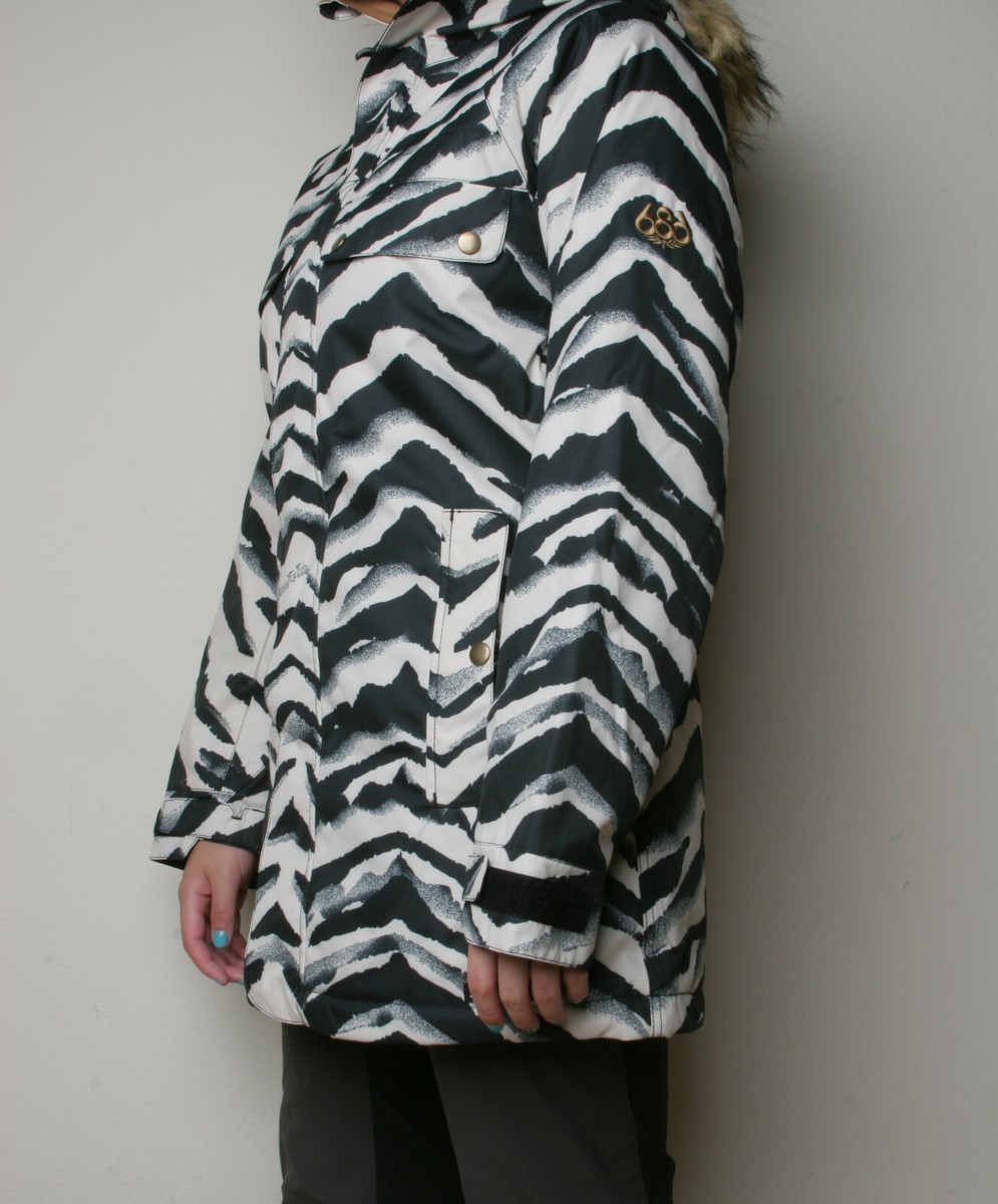 686 Women Dream Insulated Snowboard Jacket (S) Zebra L8W311-ZBRA