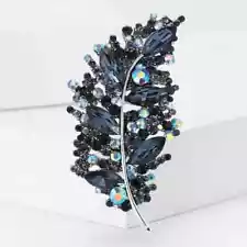 Fall Pin Leaf brooch feather Fashion jewelry NEW Free Shipping 3 Inch