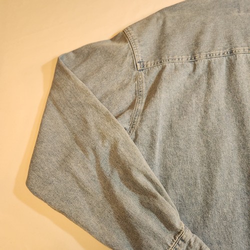 Harley Davidson Mens Denim Shirt Size Large Embroidered on Pocket Long Sleeve - Picture 9 of 21