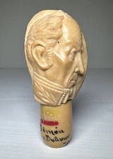 Tagua Nut Head Simon Bolivar Hand Carved Portrait Cameo Venezuela Equator VTG 3”