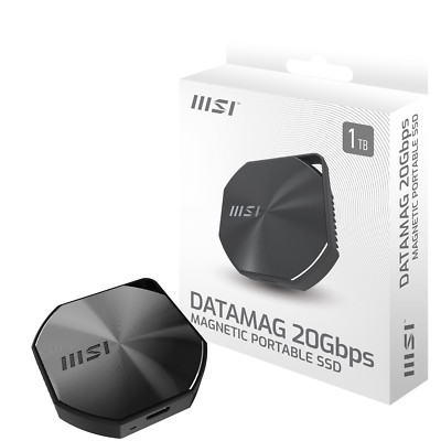 MSI DATAMAG 20Gbps 1TB Portable SSD, 1TB External Solid State Drive, Speeds up t