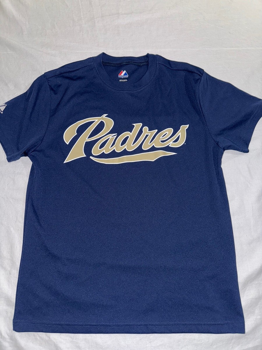 SAN DIEGO PADRES Majestic Cool Base Youth Large Blue T-Shirt NWOT