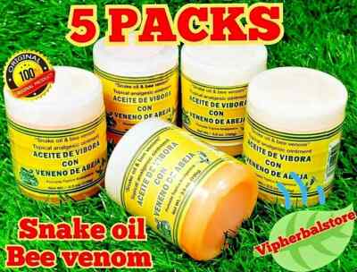 (5) Pomada Aceite de Vibora Veneno de Abeja   Snake Oil Bee Venom Ointment 3.5oz