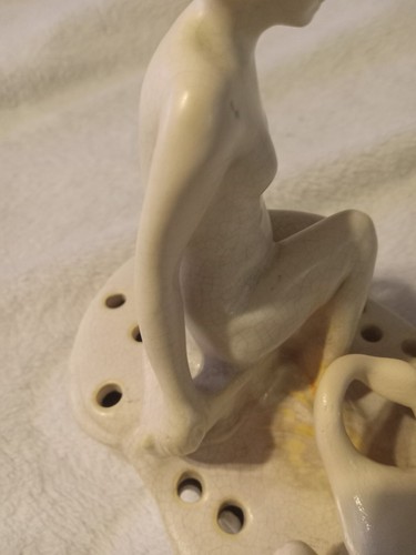 Weller Muskota Leda & Swan Nude Figural Flower Statue 7.25” Vintage - Picture 5 of 15