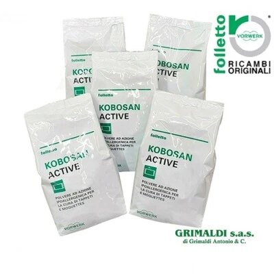 CONFEZIONE 5 BUSTE KOBOSAN ACTIVE ASPIRAPOLVERE FOLLETTO VORWERK 01082 ORIGINALE