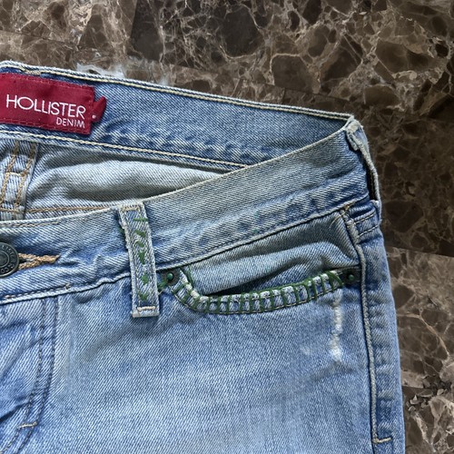 y2k ultra low rise bellbottom flare denim jeans Grunge Bratz Disco 70s Sz XS/S ! - Picture 11 of 21