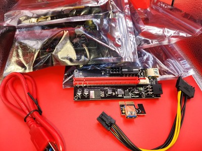 6 KITS- PCE164P-N08 VER009S PCI-E 1X to 16X Riser 6 Pin for Video Card/Graphics
