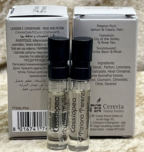 Tiziana Terenzi Cassiopea Extrait de Parfum 2X Sample Vial Spray 1.5ml / 0.05 oz - Picture 4 of 4