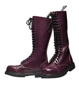 wine combat boots