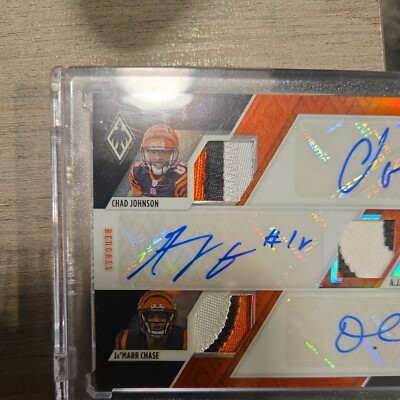 2021 Phoenix Ja'Marr Chase RC Chad Johnson AJ Green Triple Patch