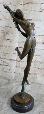 100% NACKTE BRONZE Statue Skulptur Figur Figur Ornament Mädchen Von Aldo Vitaleh