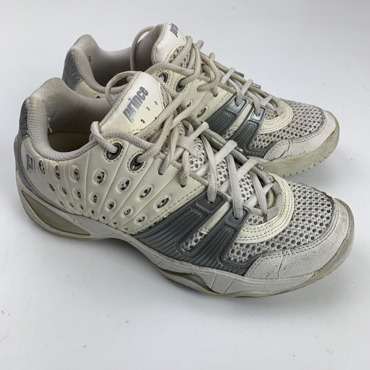 Prince T22 Tennis Shoes Womens Size 7 White Silver 8p985862