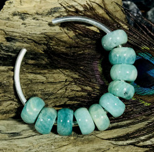 10 Pcs. Natural Amazonite Gemstone 14x8mm Beads Big Hole Beads Large Hole Beads