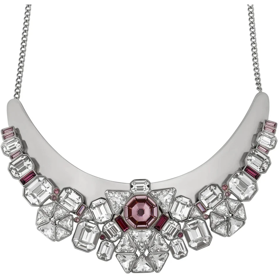 Swarovski Women's Necklace Diana Palladium Plated with Multi-Stone Bib 5141353